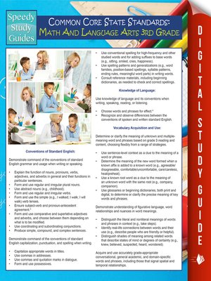 cover image of Common Core State Standards - Math and Language Arts, 3rd Grade